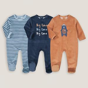 LA REDOUTE COLLECTIONS Set van 3 pyjama's in fluweel