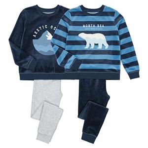 LA REDOUTE COLLECTIONS Set van 2 pyjama's in fluweel, berenprint