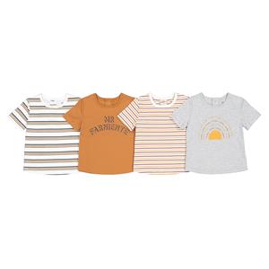 LA REDOUTE COLLECTIONS Set van 4 bedrukte T-shirts, bio katoen