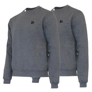 Donnay Donnay Heren - 2-Pack - Fleece Crew Sweater Dean - Donkergrijs