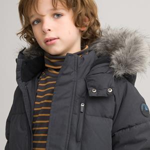 LA REDOUTE COLLECTIONS Warme lange donsjas met kap, afneembare boord