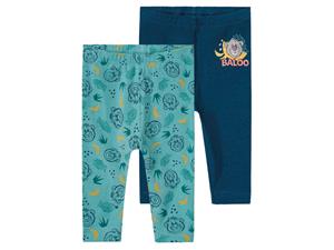 Lidl Baby leggings, 2 stuks, met hoog bio-kat (74/80, Mint/Marineblauw)