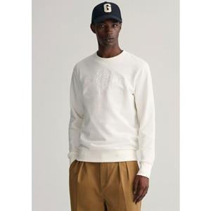 Gant Sweatshirt D1. TONAL ARCHIVE SHIELD C-NECK met logoborduursel op borsthoogte