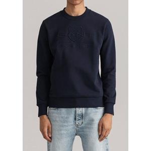 Gant Sweatshirt D1. TONAL ARCHIVE SHIELD C-NECK met logoborduursel op borsthoogte