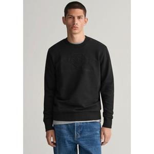 Gant Sweatshirt D1. TONAL ARCHIVE SHIELD C-NECK met logoborduursel op borsthoogte