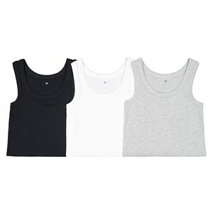 LA REDOUTE COLLECTIONS Set van 3 korte effen singlets in katoen