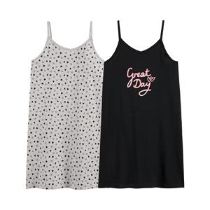 LA REDOUTE COLLECTIONS Set van 2 nachthemden met spaghettibandjes