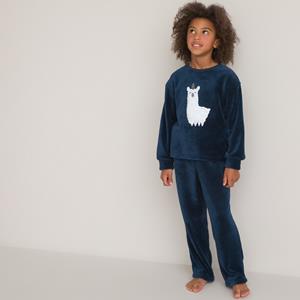 LA REDOUTE COLLECTIONS Pyjama in fleece met lama motief