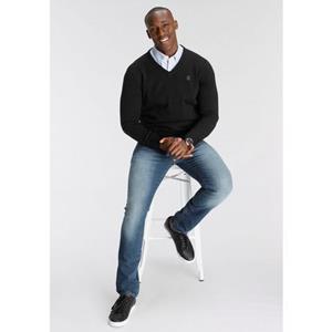 DELMAO V-Ausschnitt-Pullover, mit Stickerei Logo - NEUE MARKE