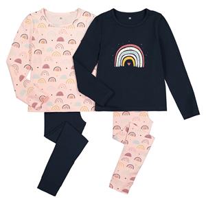 LA REDOUTE COLLECTIONS Set van 2 pyjama's in katoen, regenboog motief