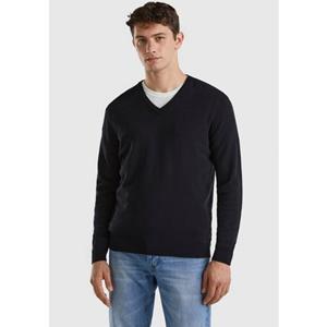 United Colors of Benetton V-Ausschnitt-Pullover, im cleanen Look