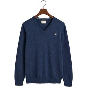 Gant V-Ausschnitt-Pullover "CLASSIC COTTON V-NECK", mit Logostickerei auf der Brust