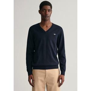 Gant Trui met V-hals CLASSIC COTTON V-NECK met logoborduursel op borsthoogte