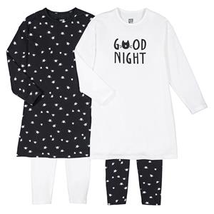 LA REDOUTE COLLECTIONS Set van 2 pyjama's met nachthemd, katprint