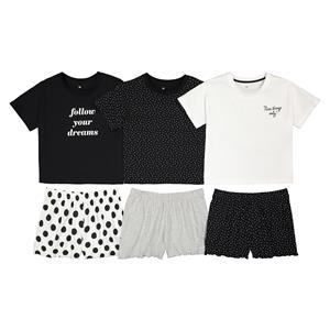 LA REDOUTE COLLECTIONS Set van 3 pyjashorts in katoen, met stippen