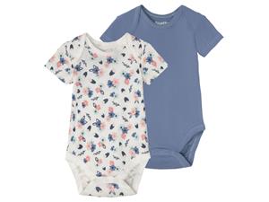 lupilu 2 baby rompers (Bruin/gestreept, 50/56)
