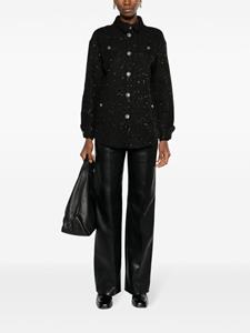 sequin-embellished bouclé jacket - Zwart