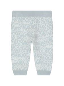 dolce&gabbanakids Dolce & Gabbana Kids Legging met logoprint - Blauw