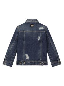 dolce&gabbanakids Dolce & Gabbana Kids Spijkerjack met ruches - Blauw