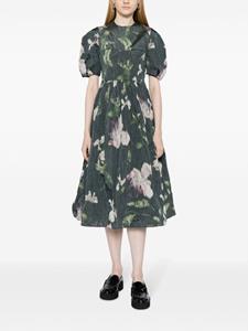 ERDEM Midi-jurk met bloemenprint - Groen