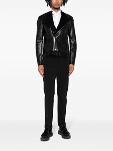 Comme Des Garçons Homme Plus faux-fur lining biker jacket - Zwart