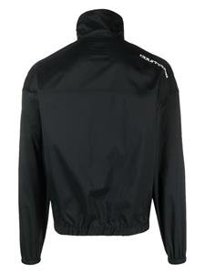 high-neck logo-embroidered jacket - Zwart