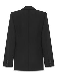 saintlaurent Saint Laurent Blazer met enkele rij knopen - Zwart