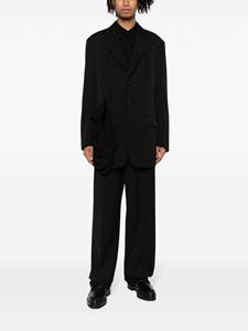 Yohji Yamamoto notched-lapels wool blazer - Zwart