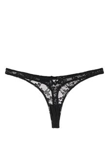 Fleur Du Mal Le Stretch lace-embroidery thong - Zwart