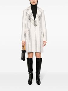 TWINSET jacquard fringed coat - Wit