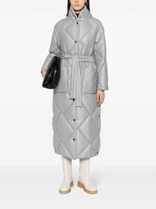 Peserico tied-waist quilted coat - Grijs