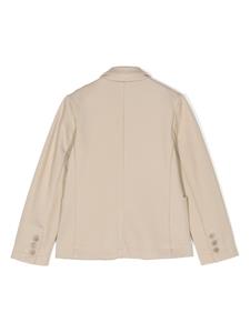 TRUSSARDI JUNIOR logo-embroidered single-breasted blazer - Bruin