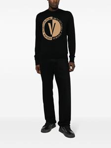 versacejeanscouture Versace Jeans Couture Intarsia trui - Zwart