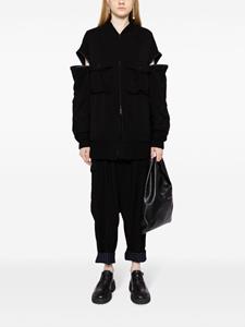 Yohji Yamamoto zip-detail stand up-collar jacket - Zwart