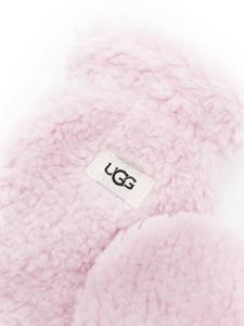 UGG Kids logo-patch fleece gloves - Roze