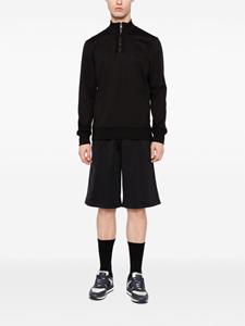 BOSS Sweater met logopatch - Zwart