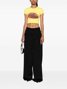 Dsquared2 layered wide-leg virgin-wool trousers - Zwart