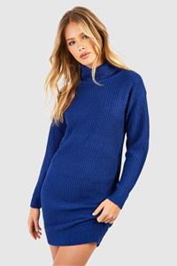 Boohoo Basic Trui Jurk Met Col, Navy