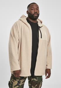 URBAN CLASSICS Strickfleecejacke "Herren Hooded Sherpa Zip Jacket", (1 St.)
