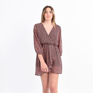 LILI SIDONIO Jurk in bedrukte voile, wikkel effect