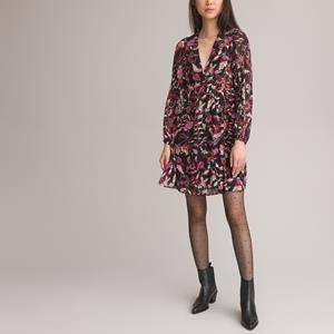 LA REDOUTE COLLECTIONS Korte jurk met V-hals, lange mouwen, bedrukt