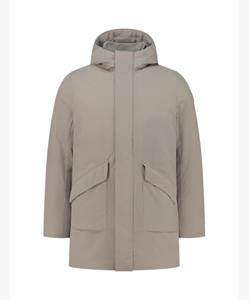 Purewhite Long Parka With Pockets Taupe  