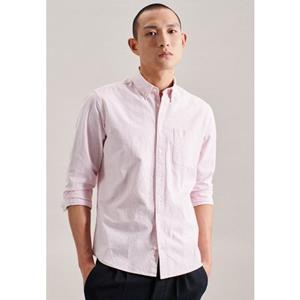 seidensticker Businesshemd Schwarze Rose Regular Langarm Button-Down-Kragen Streifen