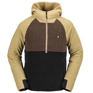 Volcom Polar Half-Zipped Fleece Hoodie Dark Khaki