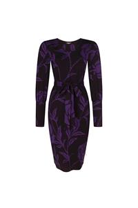 JANSEN AMSTERDAM Vbf501 jersey print dress jet w23 000975 black/purple