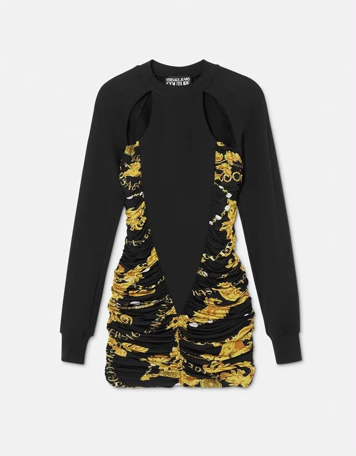 Versace Jeans Versace jeans couture dress organzino chain gold