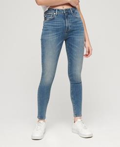 Superdry Vrouwen Vintage Skinny Jeans van Biologisch Katoen met Middelhoge Taille Blauw