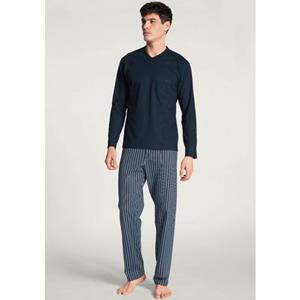CALIDA Schlafanzug "Relax Imprint", Basic Nachtwäsche, Comfort Fit, lange gestreifte Hose