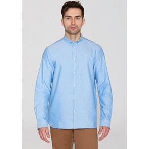 Overhemd Lange Mouw Knowledge Cotton Apparel Overhemd Melange Lichtblauw