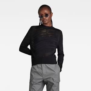 G-Star RAW Sweatshirt Pointelle Text Knit WMN (1-tlg)